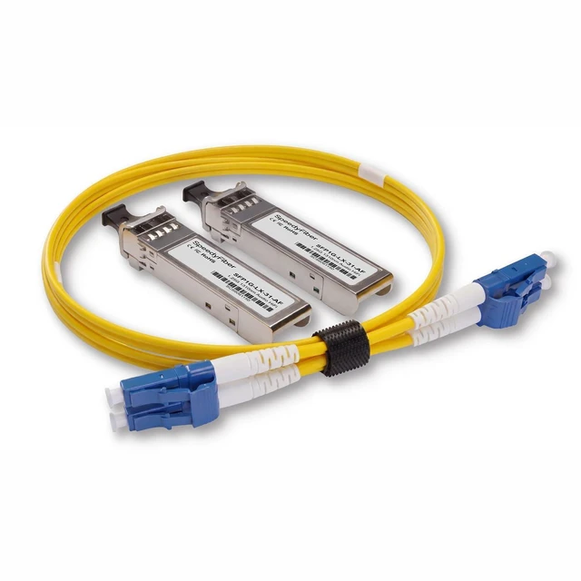 Main image of SpeedyFiber Hi-End Audiophile Fiber Optic Kit 2-Pack 1G LX SFP Modules & 1x 1m Corning SMF-28 Ultra LC/UPC Cable, Optical Isolation for Roon Core, NAS, DAC, Audio Switches, MSA Compliant