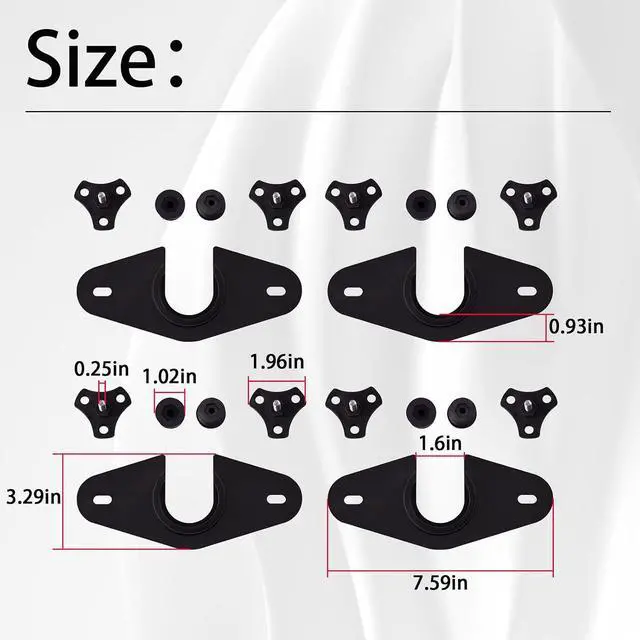 Alt view image 3 of 7 - AMA Bracket Kit(8 Pcs Thumb Screw caps; 4 Pcs Brackets;8 Pcs Threaded Inserts;8 Pcs Bolts) Compatible with Hobie Island(Replaces Bungee System)