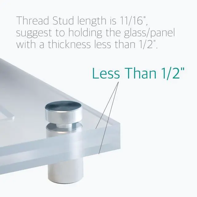 Alt view image 5 of 7 - 50 Pcs Stainless Steel Standoff Screws, 19 x 20mm Sign Mounting Spacers, Rust-Resistant Hardware for Acrylic, Glass & Wall Installation