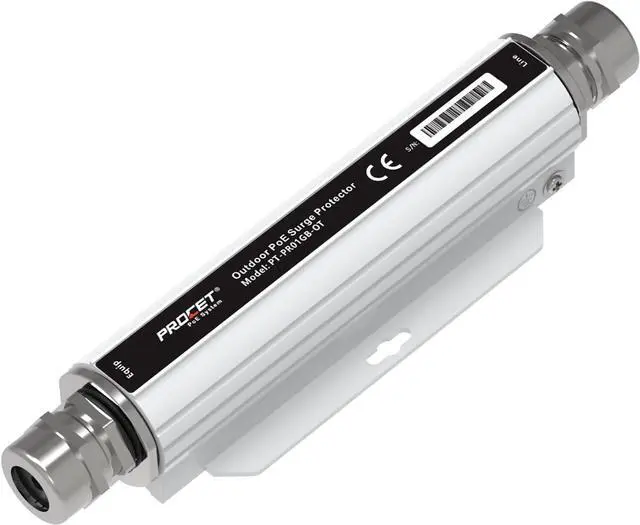 Main image of PROCET Ethernet Surge Protector Gigabit Outdoor - 20KV Industrial Lightning Arrestor for -40°F to 149°F, IP67 Rated, 100W PoE++ RJ45 Surge Protector, Gas Discharge TubeGDT, PT-PR01GB-OT