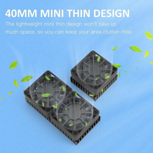 Alt view image 4 of 7 - 40mm Mini USB Radiator Desk Fan, Silent & Efficient 4010 Fan with 5mm Aluminum Heat Sink & Thermal Pad for Graphics Cards, Router, HDD, 3D Printer (Pack of 2)