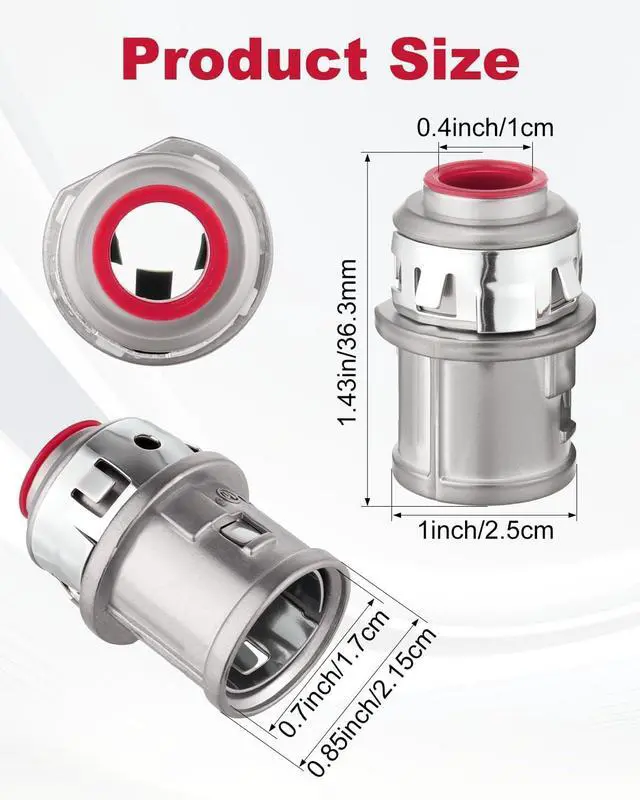 Alt view image 2 of 7 - 35Pcs MC Cable Connectors, 3/8" Snap-In Conduit Cable Connector