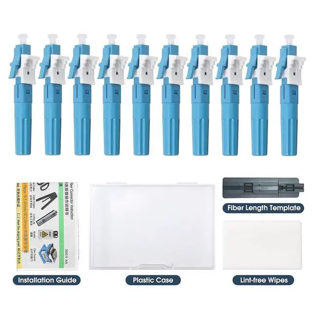 Alt view image 2 of 7 - 30-Pack LC/UPC Fiber Optic Quick Assembly Connector, Singlemode 9/125 for 0.9-3.0mm Cable, FTTH Application