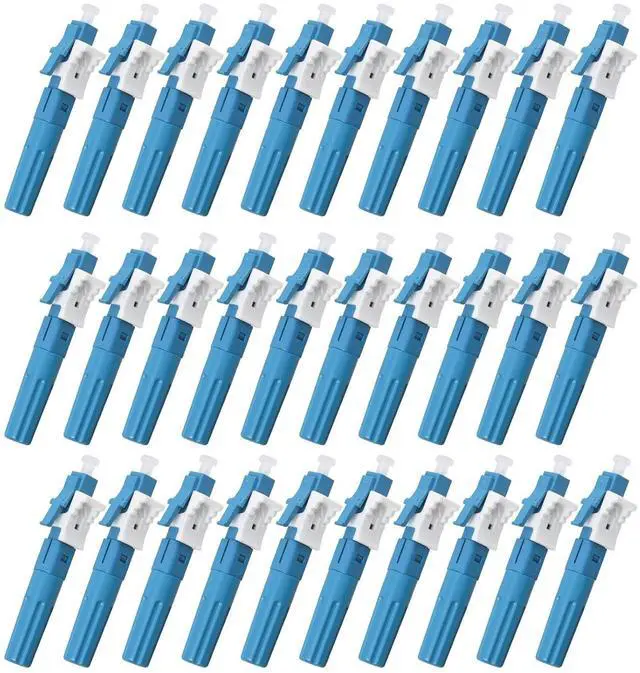 Main image of 30-Pack LC/UPC Fiber Optic Quick Assembly Connector, Singlemode 9/125 for 0.9-3.0mm Cable, FTTH Application