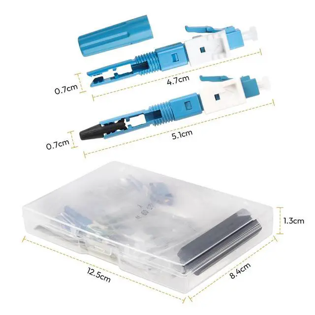 Alt view image 3 of 7 - 30-Pack LC/UPC Fiber Optic Quick Assembly Connector, Singlemode 9/125 for 0.9-3.0mm Cable, FTTH Application