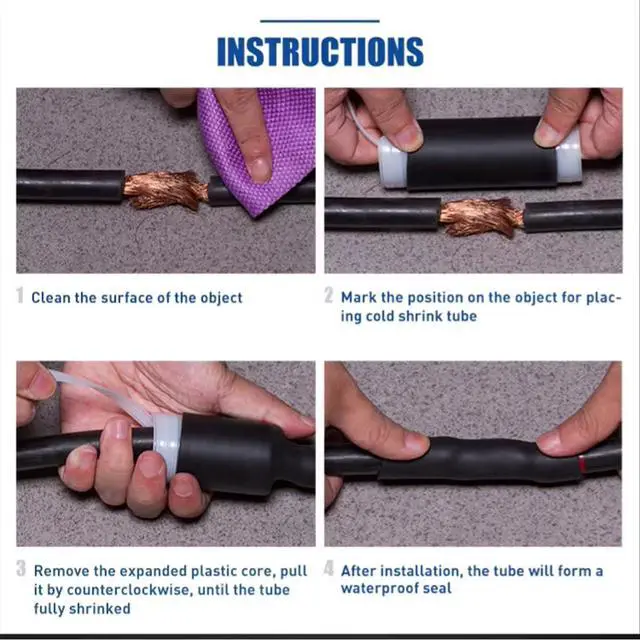 Alt view image 4 of 7 - EPDM Cold Shrink Tubing with Mastic for Starlink & Coax IPX8 5-Pack