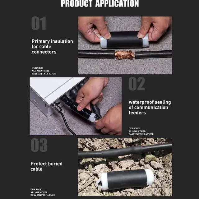Alt view image 5 of 7 - EPDM Cold Shrink Tubing with Mastic for Starlink & Coax IPX8 5-Pack