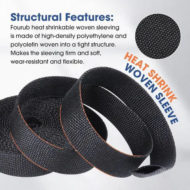 Alt view image 4 of 7 - 2 to 1 Heat Shrink Abrasion Resistant Woven Tubing 1" ID-216inch