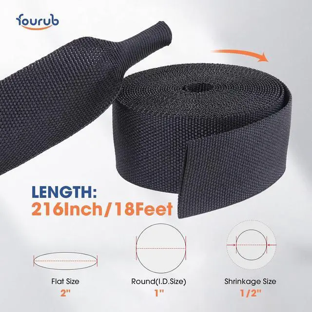 Alt view image 6 of 7 - 2 to 1 Heat Shrink Abrasion Resistant Woven Tubing 1" ID-216inch
