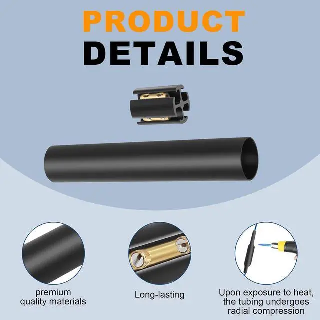 Alt view image 3 of 6 - 4-Pack Waterproof Underground Wire Splice Kit for 14/3 to 8/3 UF Cables - 600V Direct Burial with Heat-Shrink Connectors & Tubes, Heavy-Duty Electrical Repair
