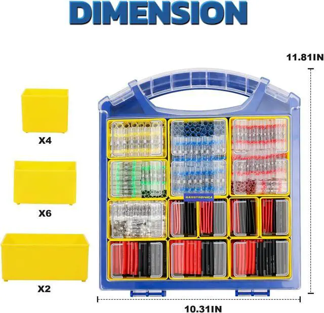 Alt view image 7 of 7 - 680PCS Heat Shrink Solder Seal Connectors Set with Tubing,Waterproof Electrical Connectors and 3:1 Shrinking Tube for Marine,Automotive,Wiring Projects