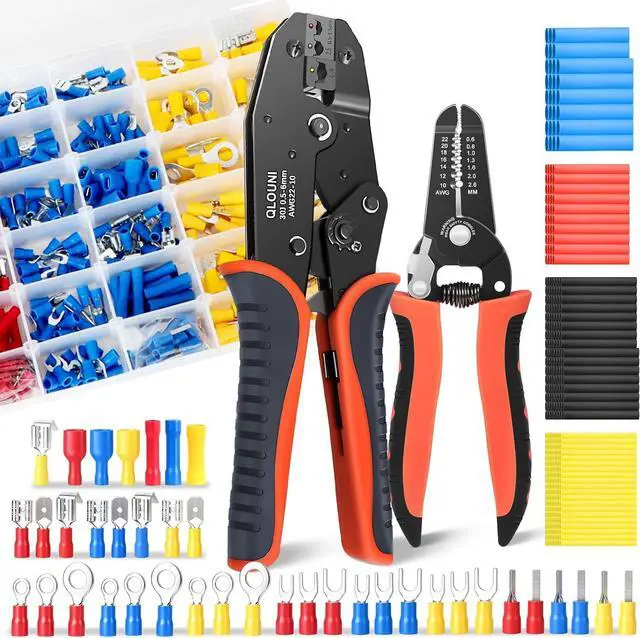 Main image of 1242PCS Wire Terminal Crimping Tool Kit, 840PCS Insulated Connectors, 400PCS Heat Shrink Tubing, Ratcheting Crimper, Wire Stripper Cutter, 22-10 AWG