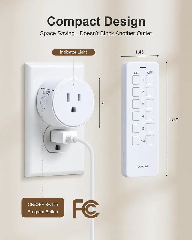 Alt view image 6 of 7 - Wireless Remote Control Outlet with Portable Magnetic Switch