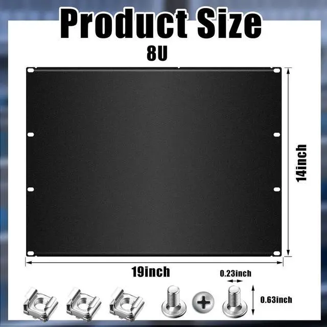 Alt view image 2 of 6 - 5 Pcs 8U Blank Rack Mount Pane Spacer Metal Blank Panel Black Server Rack Accessories Mount Filler for 19 Inch Server Network Enclosure Cabinet Cable