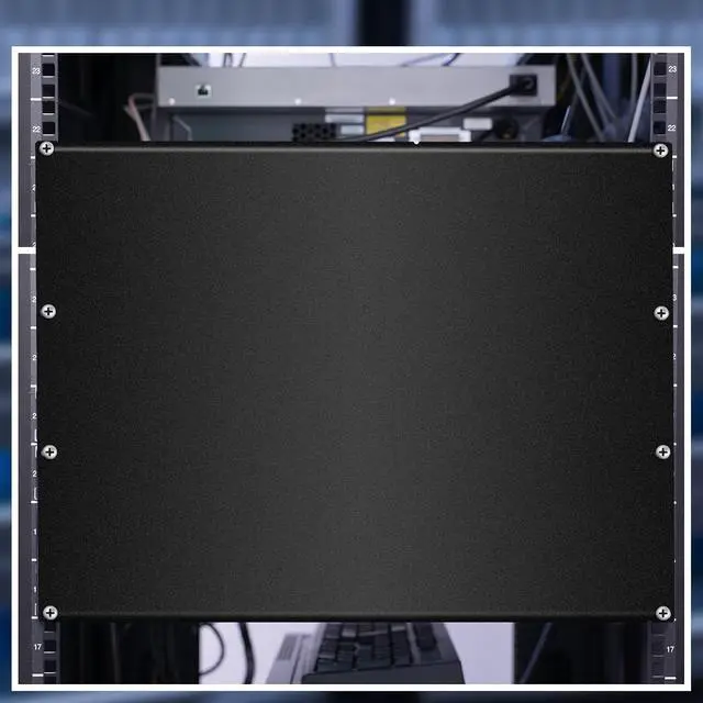 Alt view image 6 of 6 - 5 Pcs 8U Blank Rack Mount Pane Spacer Metal Blank Panel Black Server Rack Accessories Mount Filler for 19 Inch Server Network Enclosure Cabinet Cable