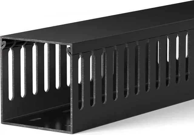 Main image of 3"H x 3"W Cable Raceway, 6ft Under Desk Wire Management Channel Black