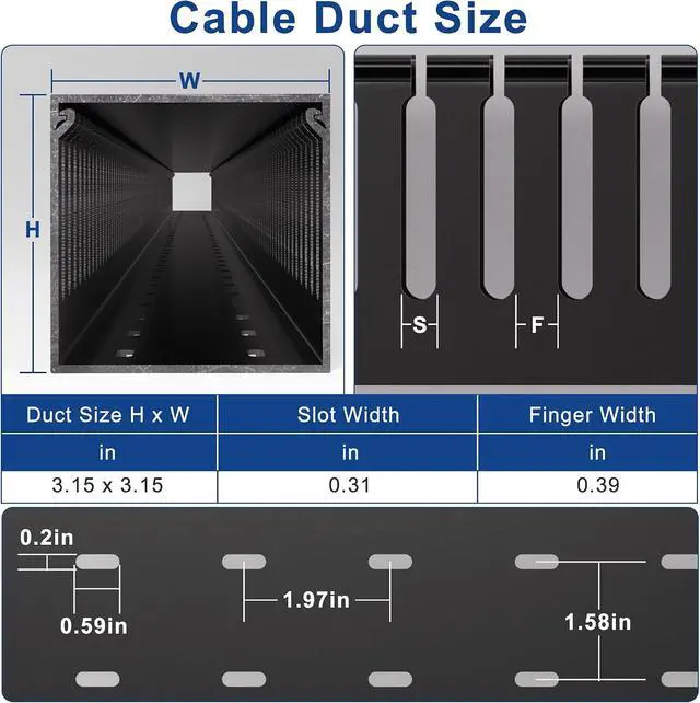 Alt view image 2 of 6 - 3"H x 3"W Cable Raceway, 6ft Under Desk Wire Management Channel Black