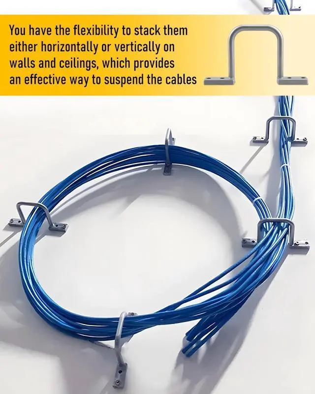 Alt view image 4 of 6 - 25 Pcs 2 Inch Distribution Rings Aluminum D Ring for Sorting Out Electric Cables, Cable Management, for Commercial and Residential Use, Silver