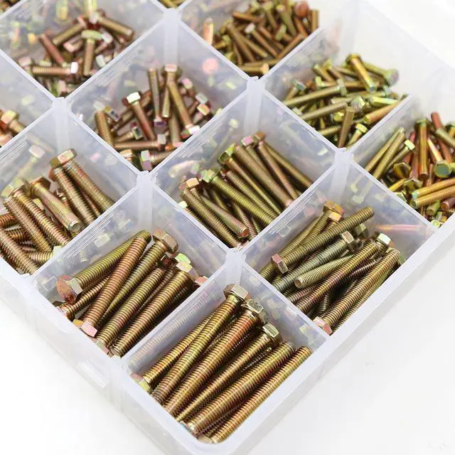 Alt view image 6 of 7 - 1600PCS M4 M5 M6 Grade 8.8 Heavy Duty Bolts and Nuts Flat & Lock Washers Assortment Kit Includes 15 Most Common Sizes