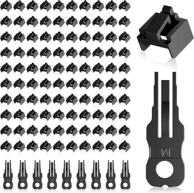 Main image of 100 Pcs RJ45 Port Lock with 10 Key, Locking RJ45 Port/Dust Blocker, RJ45 Dust Cover Cap Female Port Plugs Protector, Compatible RJ45 Port Devices, Black