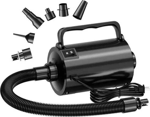 Main image of Electric Air Pump with Hose for Inflatables, High Power Inflator Deflator Blow Up Pump with 6 Nozzles, Pool Toy Float Pump for Pool Floats, Air Mattress, Toys, Gym Mat, 320W, 1.5PSI, 120V AC
