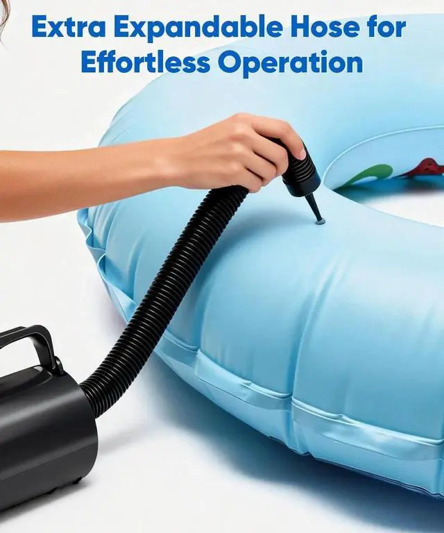 Alt view image 3 of 7 - Electric Air Pump with Hose for Inflatables, High Power Inflator Deflator Blow Up Pump with 6 Nozzles, Pool Toy Float Pump for Pool Floats, Air Mattress, Toys, Gym Mat, 320W, 1.5PSI, 120V AC