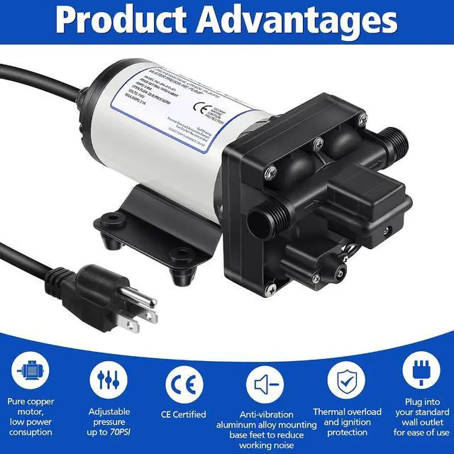 Alt view image 3 of 7 - Water Pressure Booster Pump 110V 5.5GPM 70PSI Self Priming Water Pump