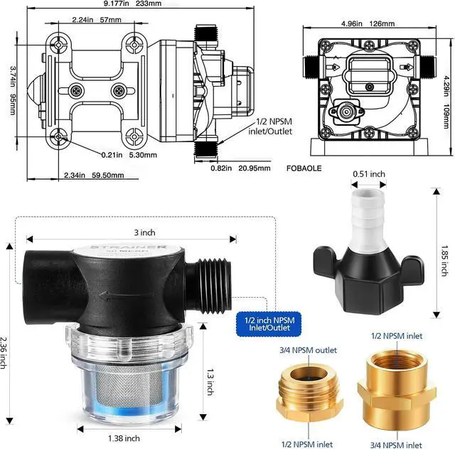 Alt view image 4 of 7 - Water Pressure Booster Pump 110V 5.5GPM 70PSI Self Priming Water Pump