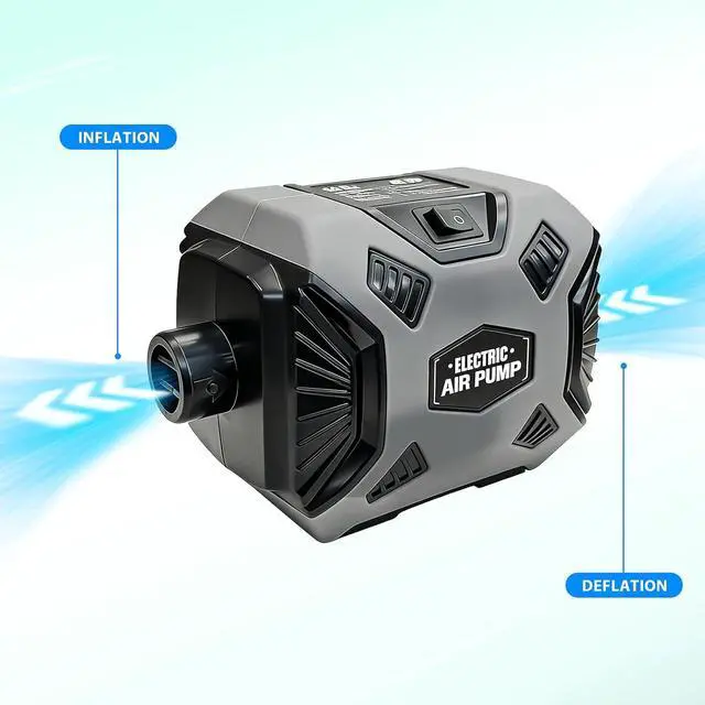 Alt view image 2 of 7 - Air Pump for Inflatable Pool Toys 600W High-Power Air Pump with 6 Nozzles-AC 110-120V for Air Mattresses, Pool Floats, Rafts, Gymnastics Mats Air Bed Portable & Multi-Use