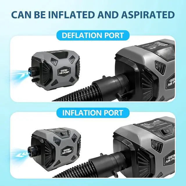 Alt view image 6 of 7 - Air Pump for Inflatable Pool Toys 600W High-Power Air Pump with 6 Nozzles-AC 110-120V for Air Mattresses, Pool Floats, Rafts, Gymnastics Mats Air Bed Portable & Multi-Use