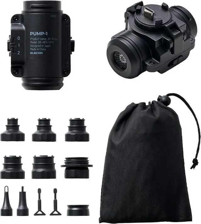 Alt view image 5 of 7 - NESTOUT Pump-1 Air Pump for Camping, Modular Outdoor Inflator for NESTOUT Batteries (Sold Separately), Quiet Dual-Speed Brushless Motor, 8 Nozzles for Mattress, Pads & Floats