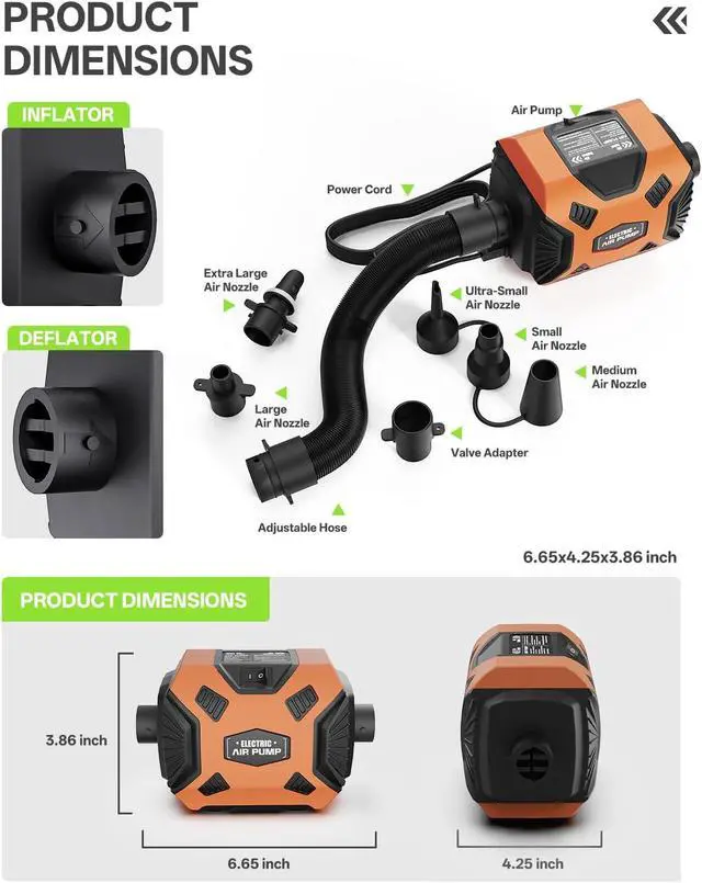 Alt view image 2 of 7 - Electric Air Pump for Inflatables: Fast Inflation & Deflation