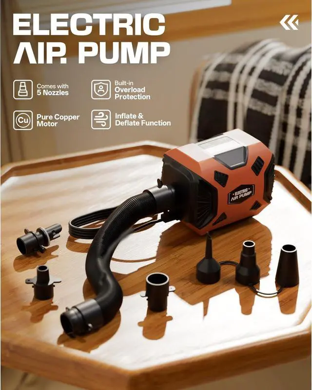 Alt view image 3 of 7 - Electric Air Pump for Inflatables: Fast Inflation & Deflation