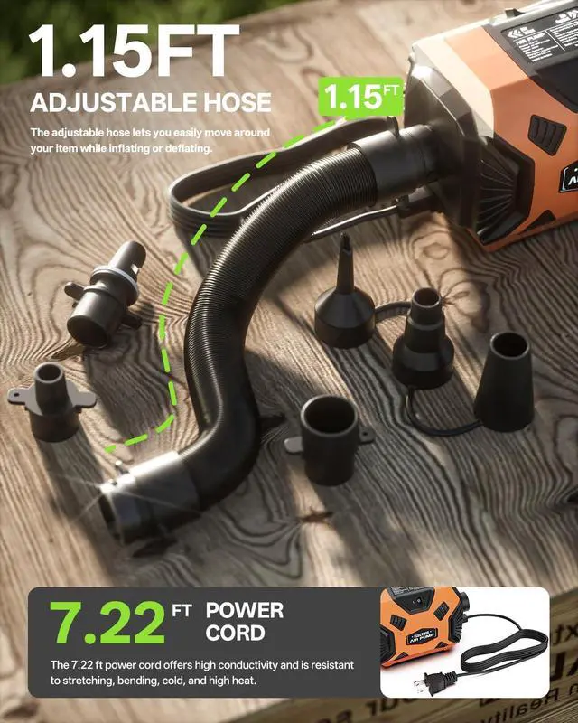 Alt view image 5 of 7 - Electric Air Pump for Inflatables: Fast Inflation & Deflation