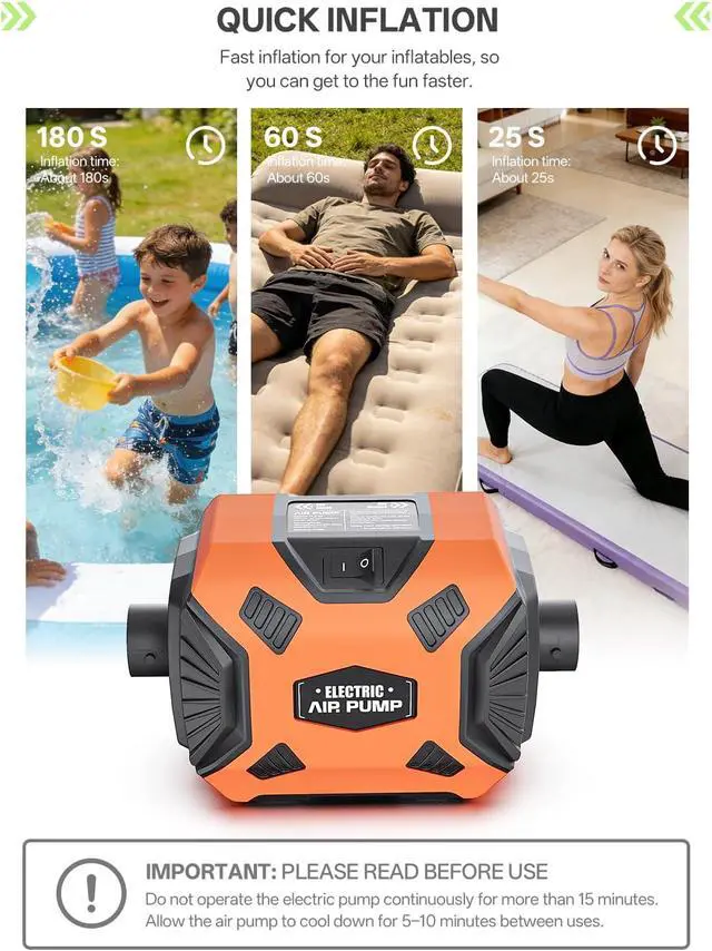 Alt view image 6 of 7 - Electric Air Pump for Inflatables: Fast Inflation & Deflation