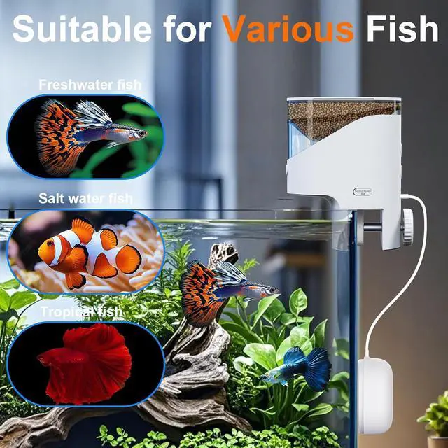 Alt view image 3 of 7 - WiFi Automatic Fish Feeder with 2.5K Camera, 2.4/5G Smart App Control, Vacation Feeding Timer, Remote Precision Flake Fish Dispenser, 200ml Moisture-Proof Aquarium Feeder for 10+ Gallon Tanks