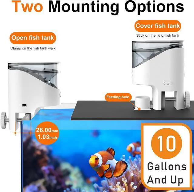 Alt view image 4 of 7 - WiFi Automatic Fish Feeder with 2.5K Camera, 2.4/5G Smart App Control, Vacation Feeding Timer, Remote Precision Flake Fish Dispenser, 200ml Moisture-Proof Aquarium Feeder for 10+ Gallon Tanks