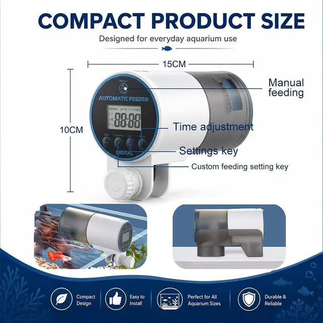 Alt view image 7 of 7 - Automatic Fish Feeder with 1080P Camera, WiFi APP Live View,Real-Time Viewing & Recording, Timer Programmable Food Dispenser, Timer & Portion Adjustable, Large Capacity, for Fresh/Saltwater.