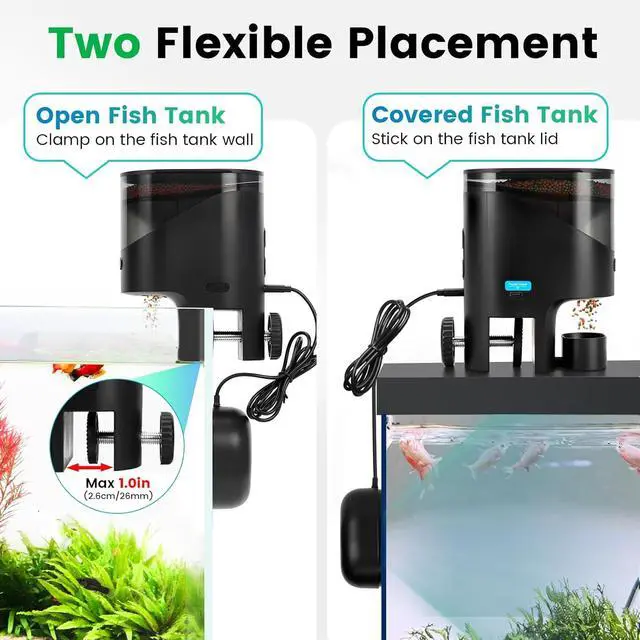 Alt view image 2 of 7 - Automatic Fish Feeder for Aquarium Flakes, WiFi (2.4G/5.0G)