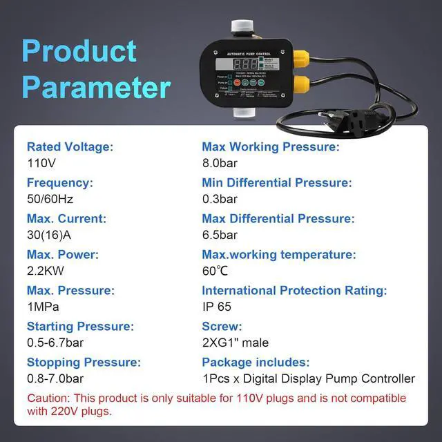 Alt view image 4 of 6 - Smart Pump Controller with 2 Modes Digital Display