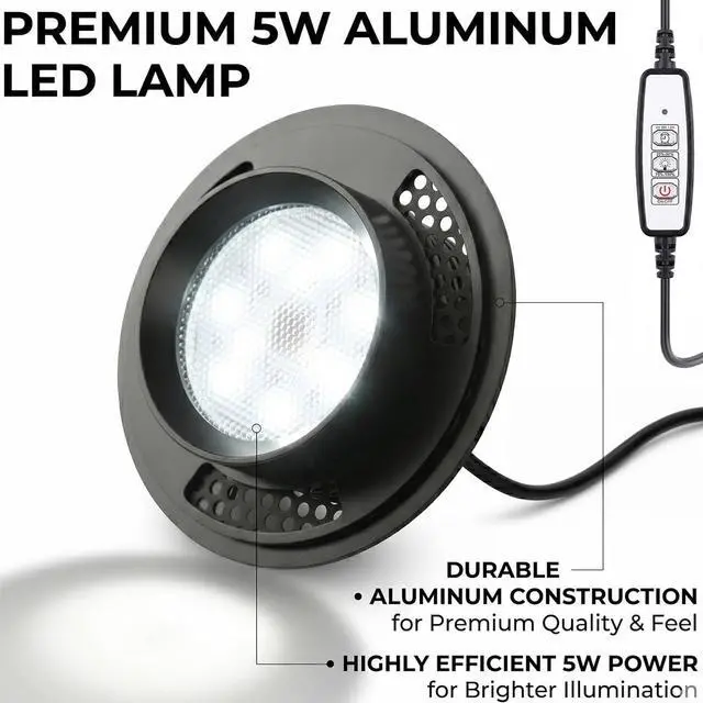 Alt view image 3 of 7 - Glass Terrarium Plant Grow Light with Timer for Vases, 4-Inch Lamp