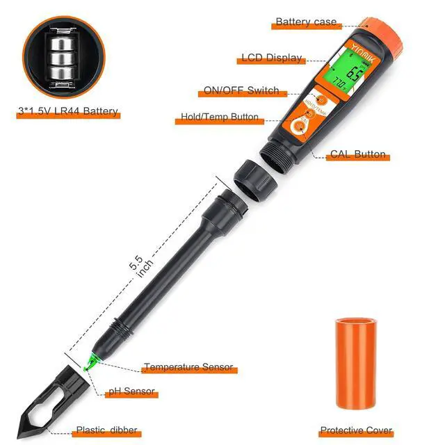 Alt view image 5 of 6 - Digital pH Meter for Soil, Soil pH Tester for Potted Plants
