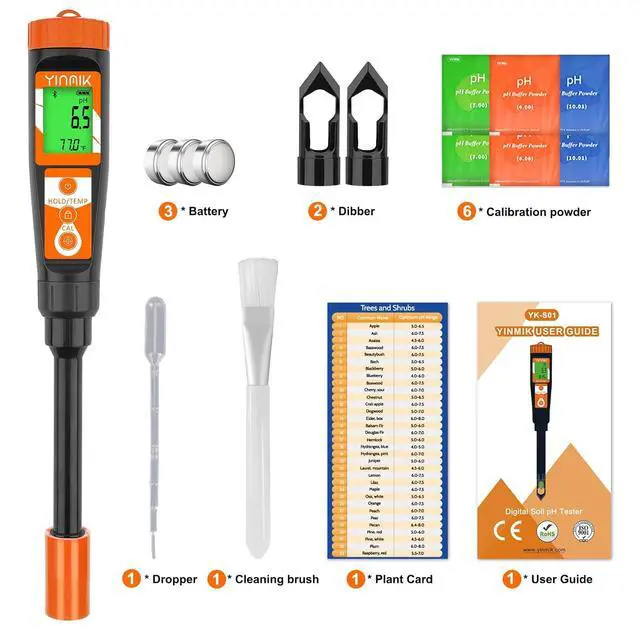 Alt view image 6 of 6 - Digital pH Meter for Soil, Soil pH Tester for Potted Plants