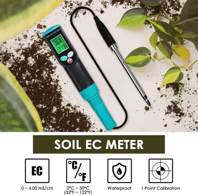 Alt view image 2 of 7 - 2 in 1 Digital Plants EC Meter Soil EC & Temperature Meter
