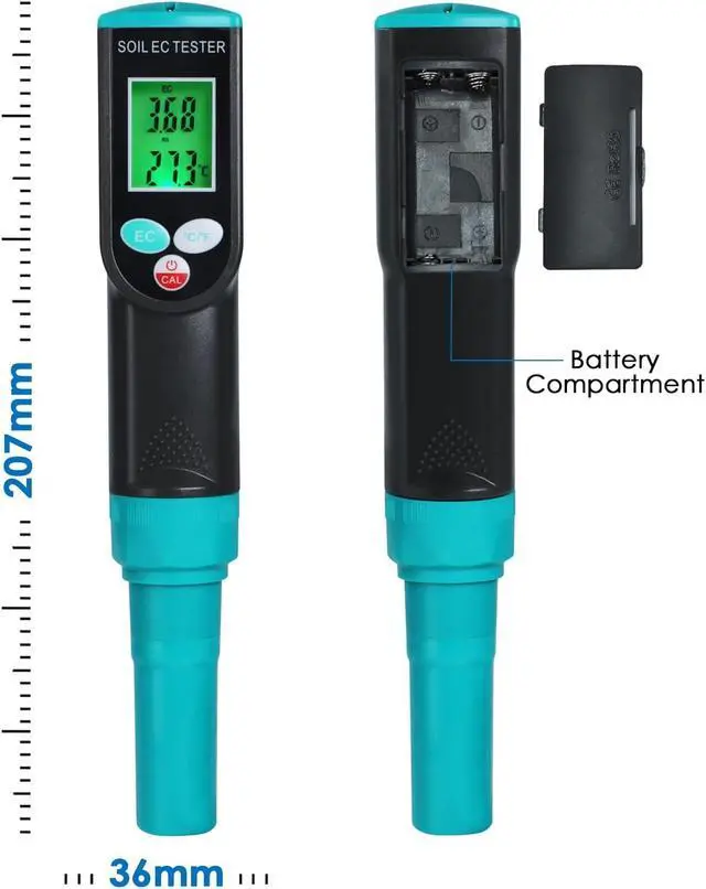 Alt view image 7 of 7 - 2 in 1 Digital Plants EC Meter Soil EC & Temperature Meter