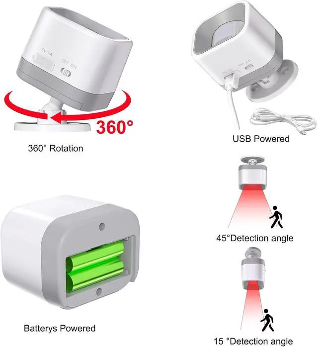 Alt view image 7 of 7 - Wireless Driveway Alarm - Motion Sensor Door Chime Motion Detector