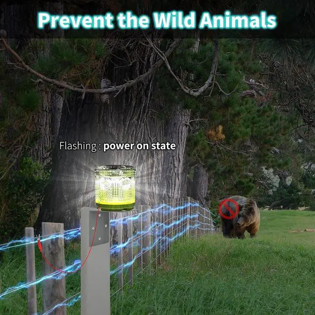 Alt view image 2 of 7 - Electric Fence Indicator Light, Solar Fence Alarm with Light Transmission to 1/2 Mile, Ensure The Normal Operation of The Electronic Fence to Prevent The Invasion of Wild Animals