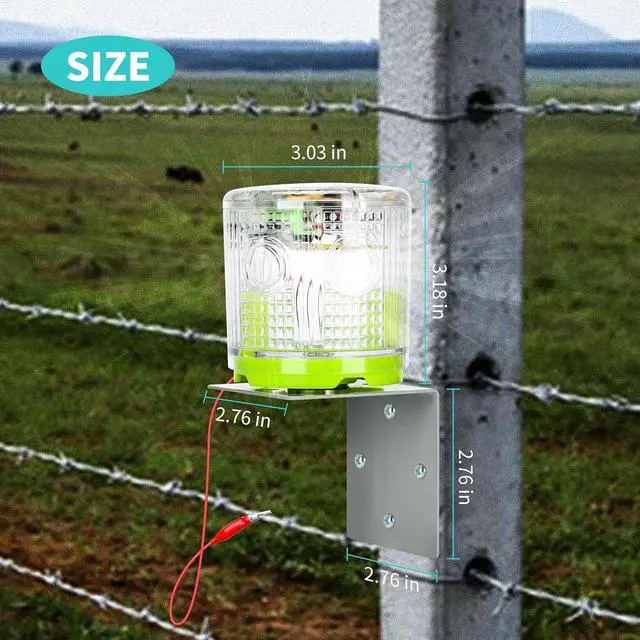 Alt view image 6 of 7 - Electric Fence Indicator Light, Solar Fence Alarm with Light Transmission to 1/2 Mile, Ensure The Normal Operation of The Electronic Fence to Prevent The Invasion of Wild Animals