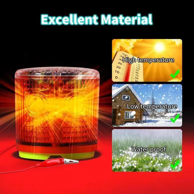 Alt view image 5 of 7 - Electric Fence Idicator Light, Solar Fence Alarm with Light Transmission to 1/2 Mile, Ensure The Normal Operation of The Electronic Fence to Prevent The Invasion of Wild Animals, Red, MK-098