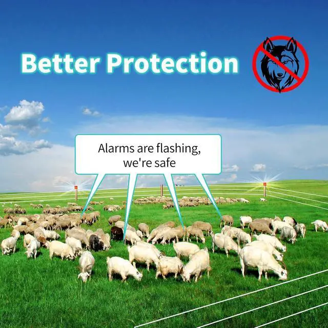 Alt view image 7 of 7 - Electric Fence Idicator Light, Solar Fence Alarm with Light Transmission to 1/2 Mile, Ensure The Normal Operation of The Electronic Fence to Prevent The Invasion of Wild Animals, Red, MK-098